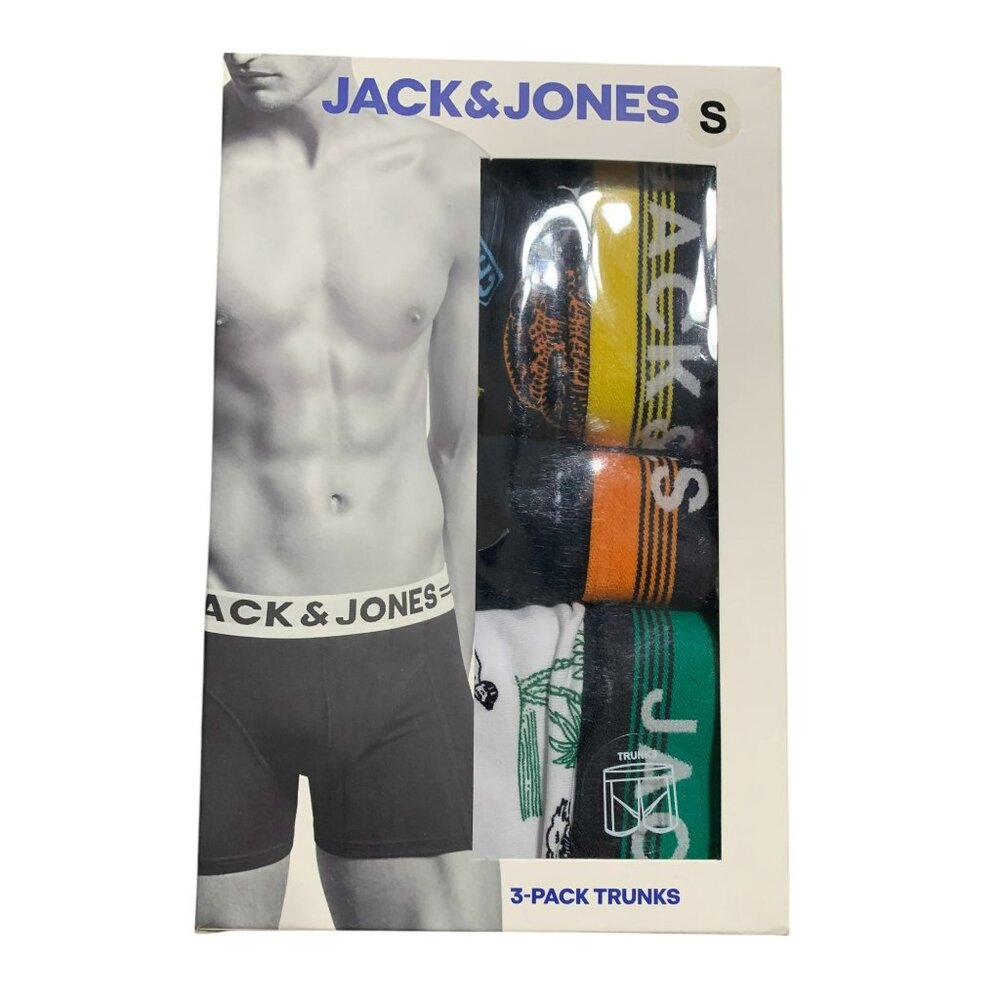 Jack & Jones Mens 3-Pack Cotton Trunks Boxer Briefs S New in Box